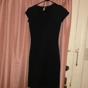 V neck mini black American Apparel dress